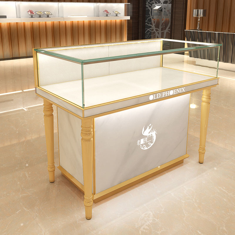歐式復古黃金珠寶展柜J款-不包邊